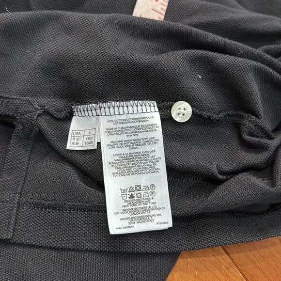 Brooks Brothers 1818 Mens Large Black Short Sleeve Polo Shirt size L - Picture 5 of 8